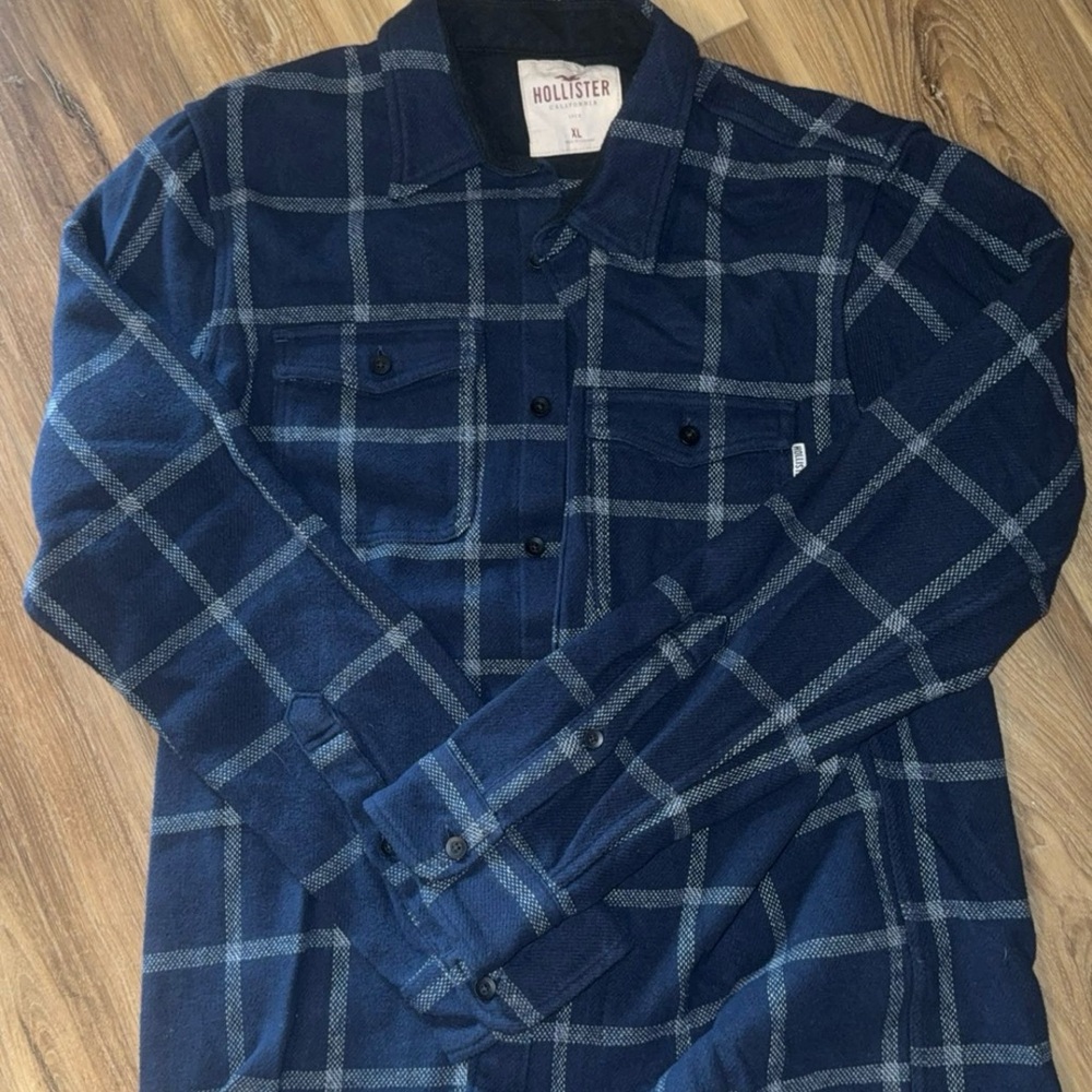 Blue Plaid Button-Up Shirt - Hollister